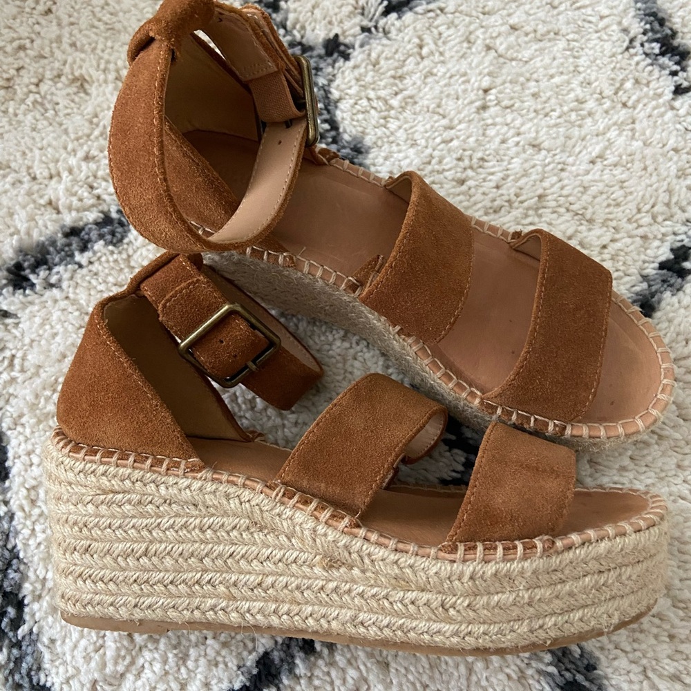 Soludos Tan Espadrille Wedges